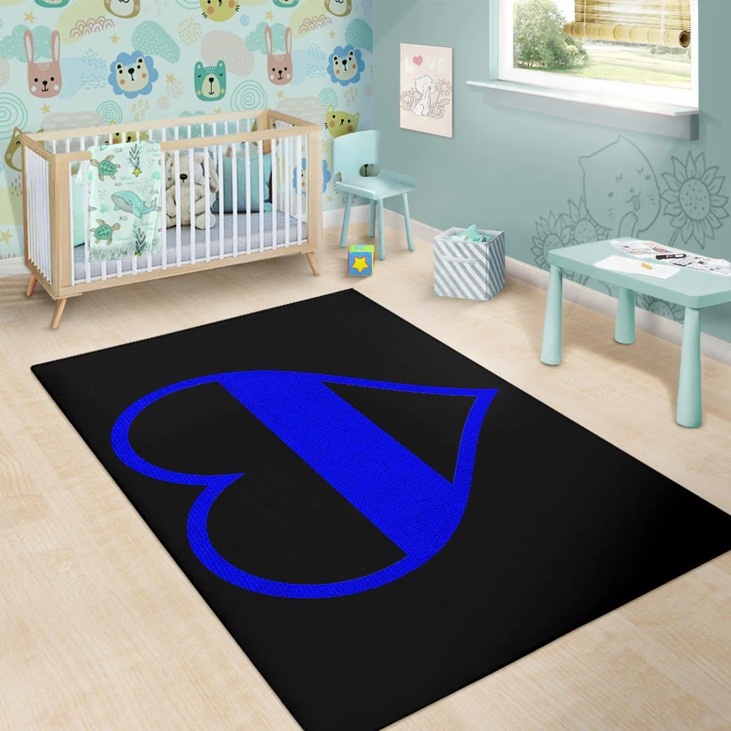 Thin Blue Line Heart Area Rug - Image 6