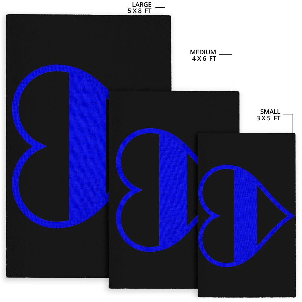 Thin Blue Line Heart Area Rug - Image 8