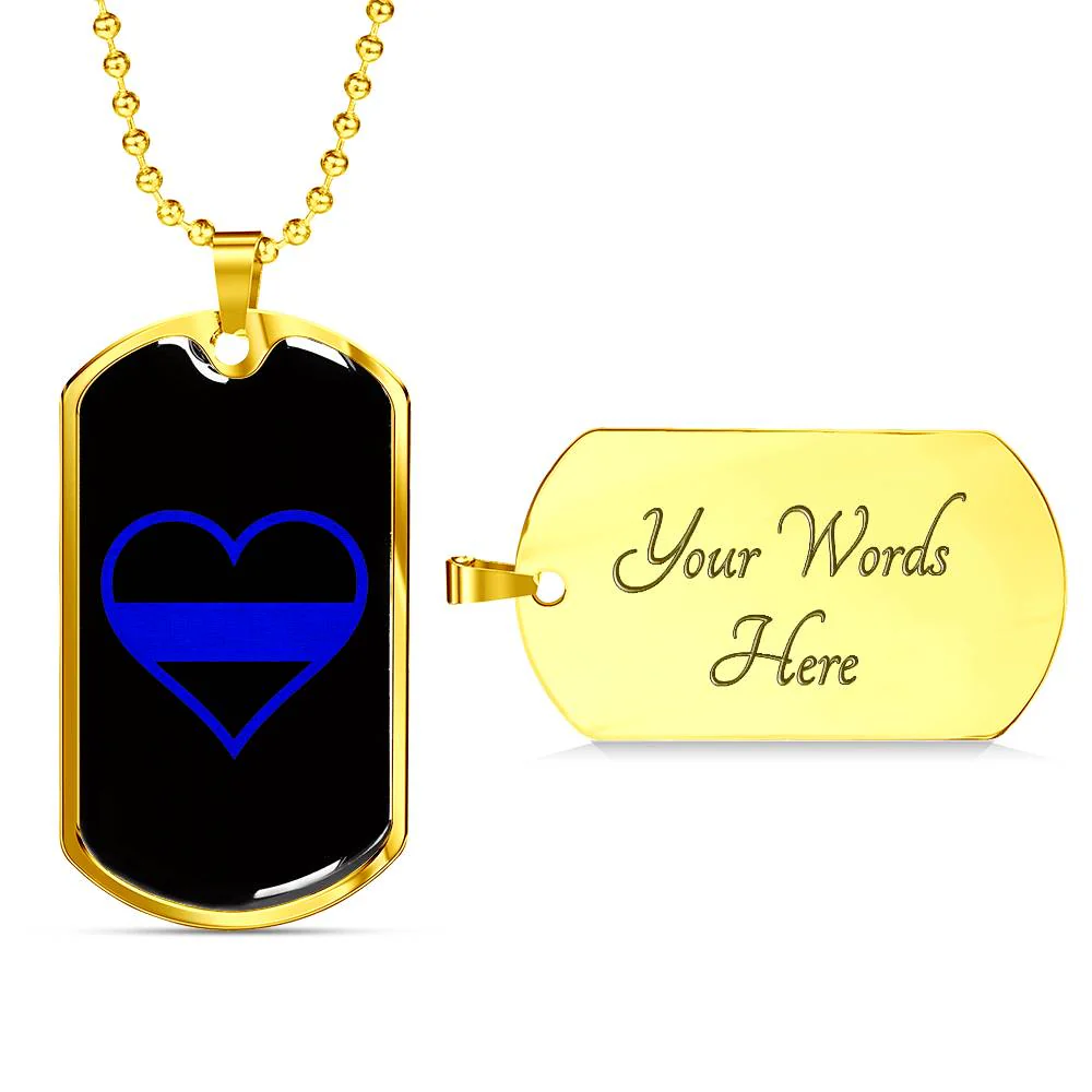 Thin Blue Line Heart Dog Tag - Image 10
