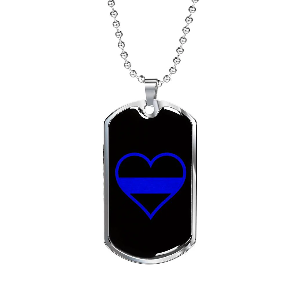 Thin Blue Line Heart Dog Tag - Image 2