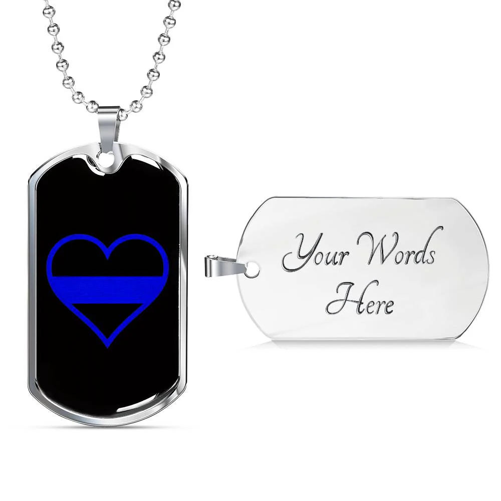 Thin Blue Line Heart Dog Tag - Image 5