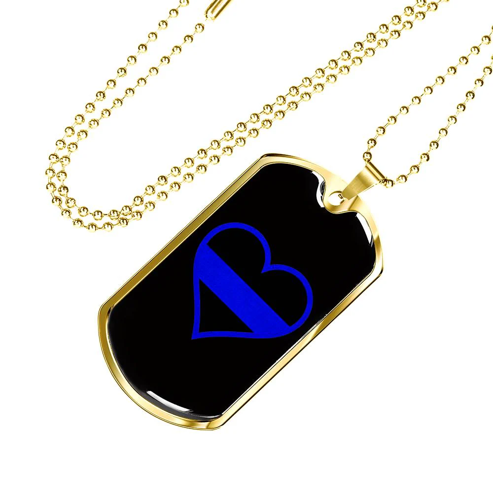 Thin Blue Line Heart Dog Tag - Image 6