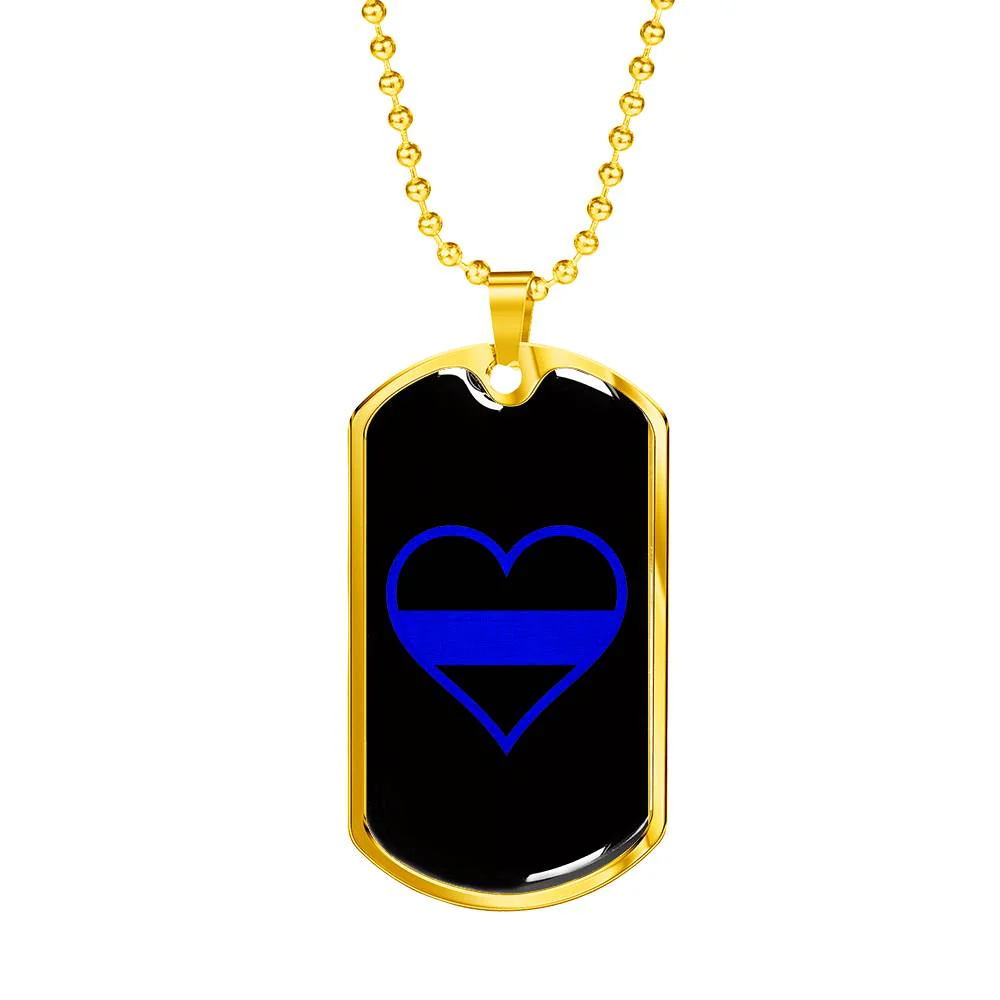 Thin Blue Line Heart Dog Tag - Image 7