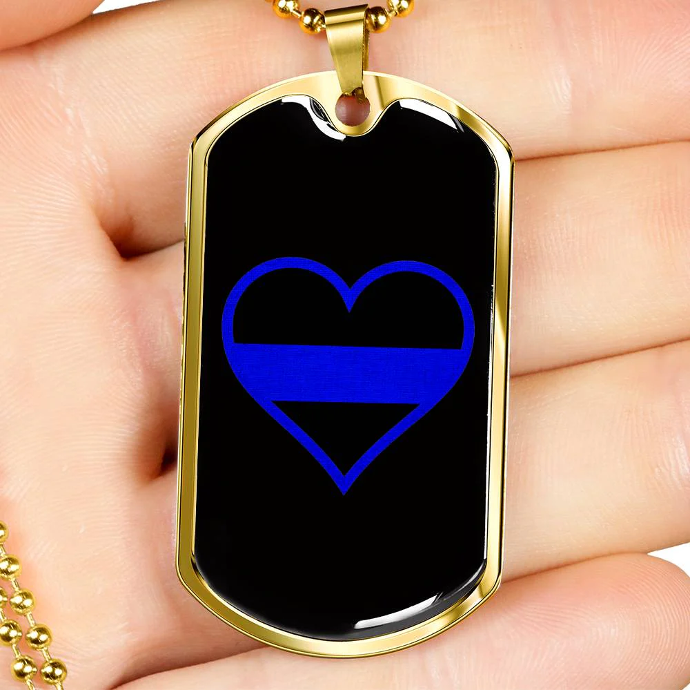 Thin Blue Line Heart Dog Tag - Image 9