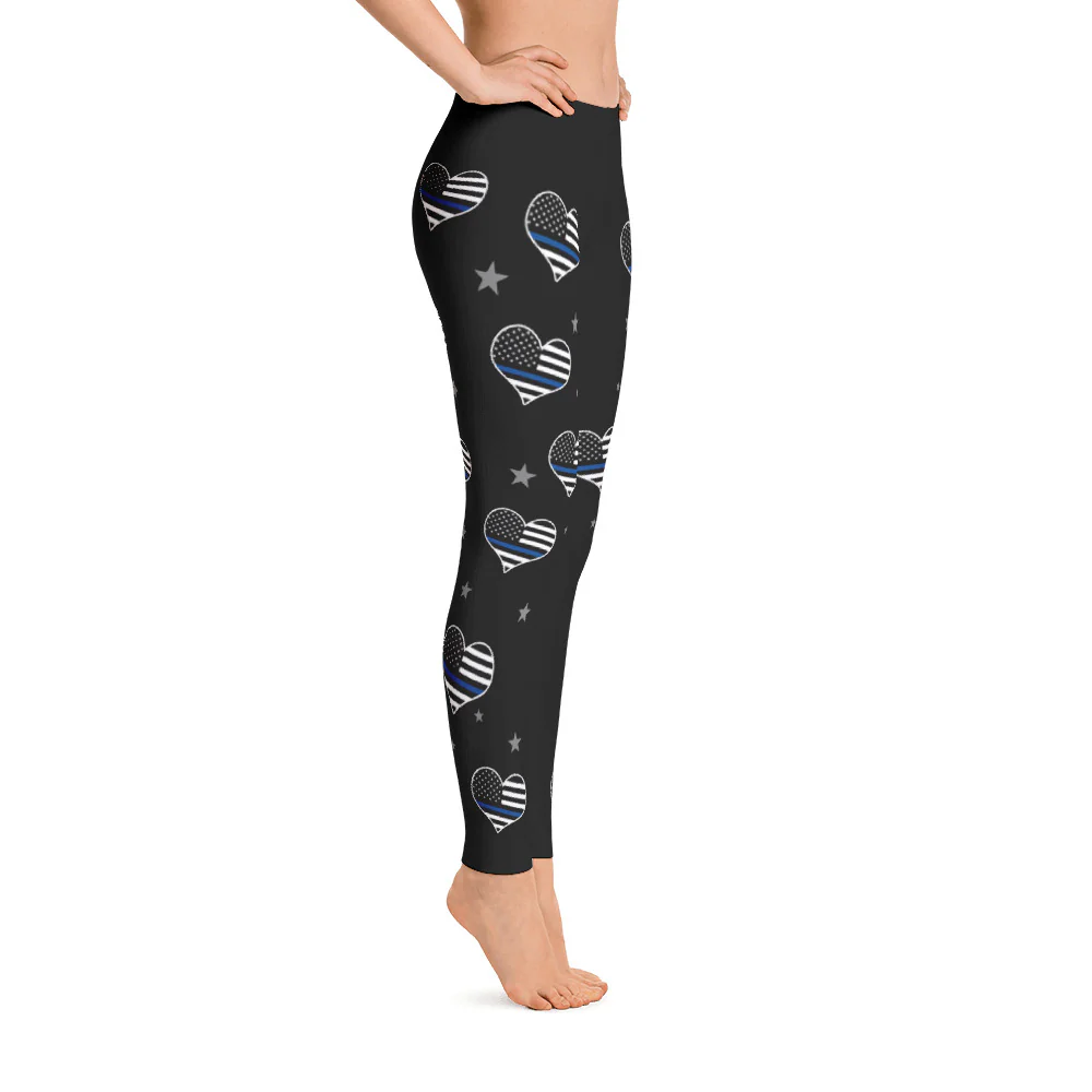 Thin Blue Line Heart Leggings - Image 4