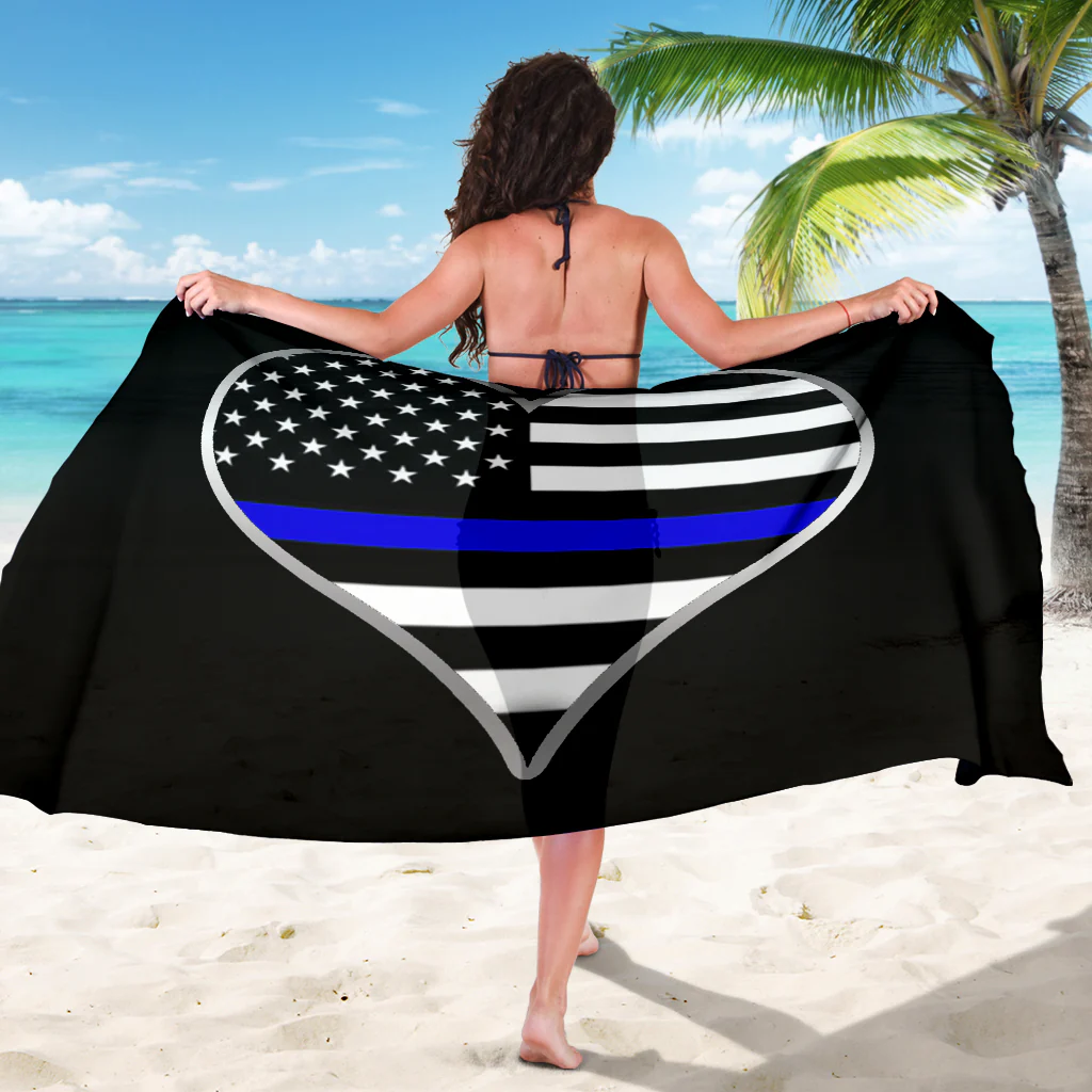 Thin Blue Line Heart Sarong - Image 5