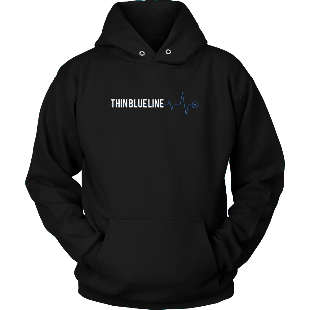 Thin Blue Line Heartbeat Shirts and Hoodies - Image 6