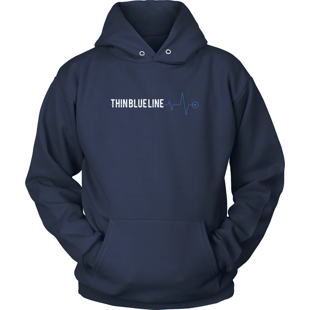 Thin Blue Line Heartbeat Shirts and Hoodies - Image 7