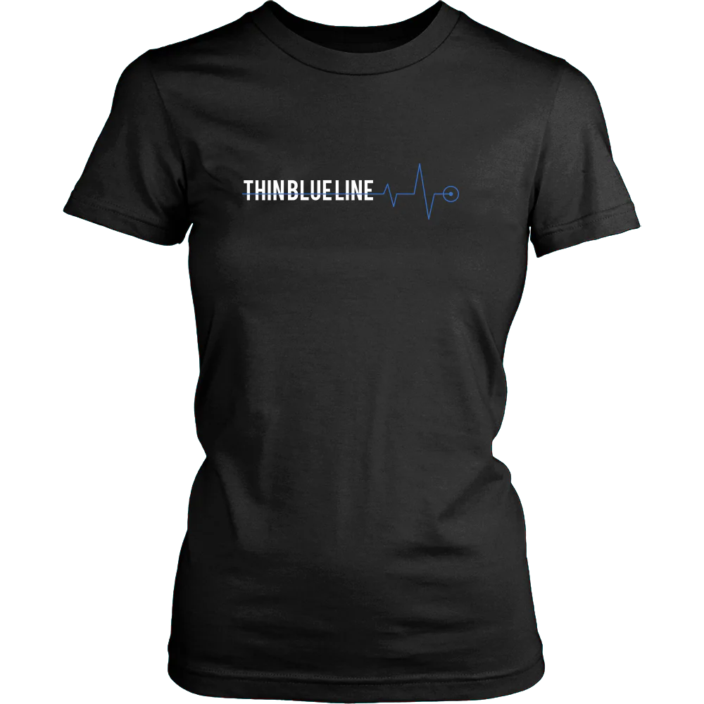 Thin Blue Line Heartbeat Shirts and Hoodies - Image 8