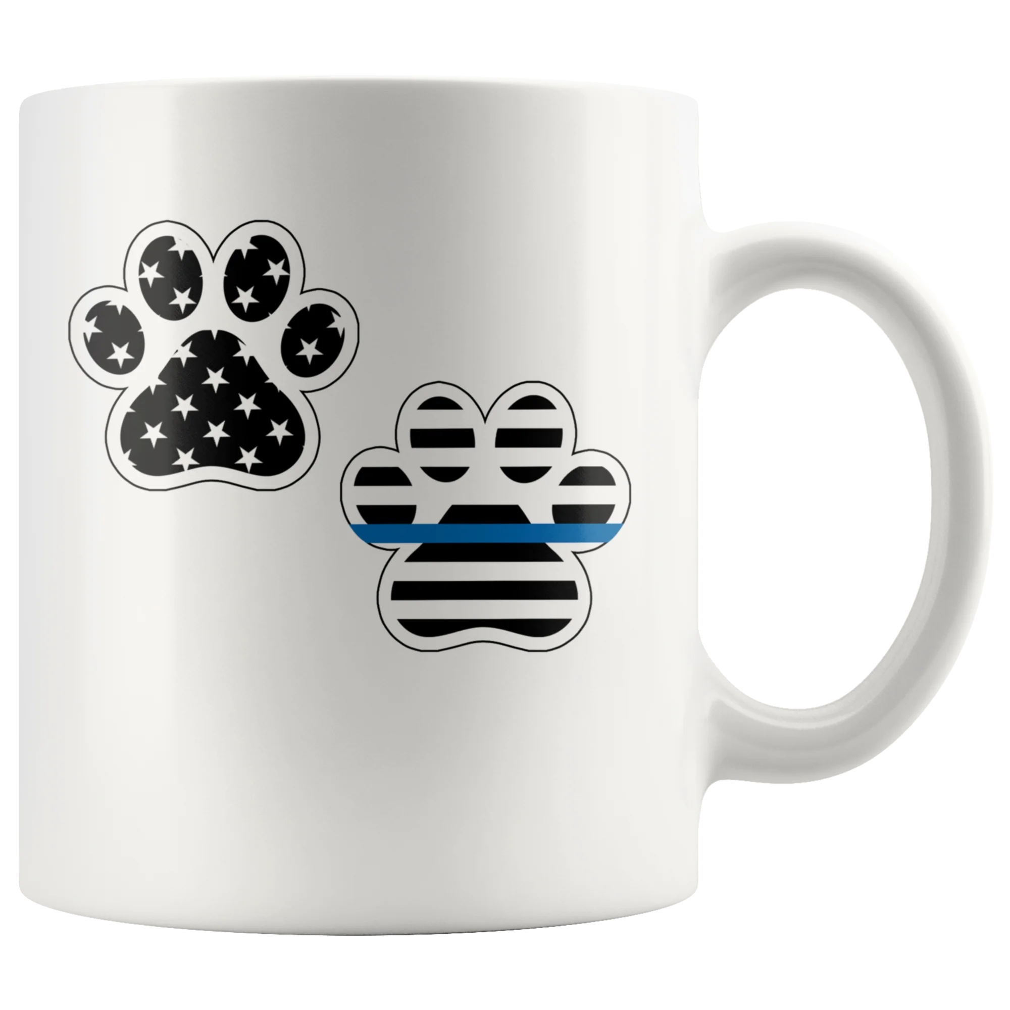 Patriot Paws Thin Blue Line Mug - White