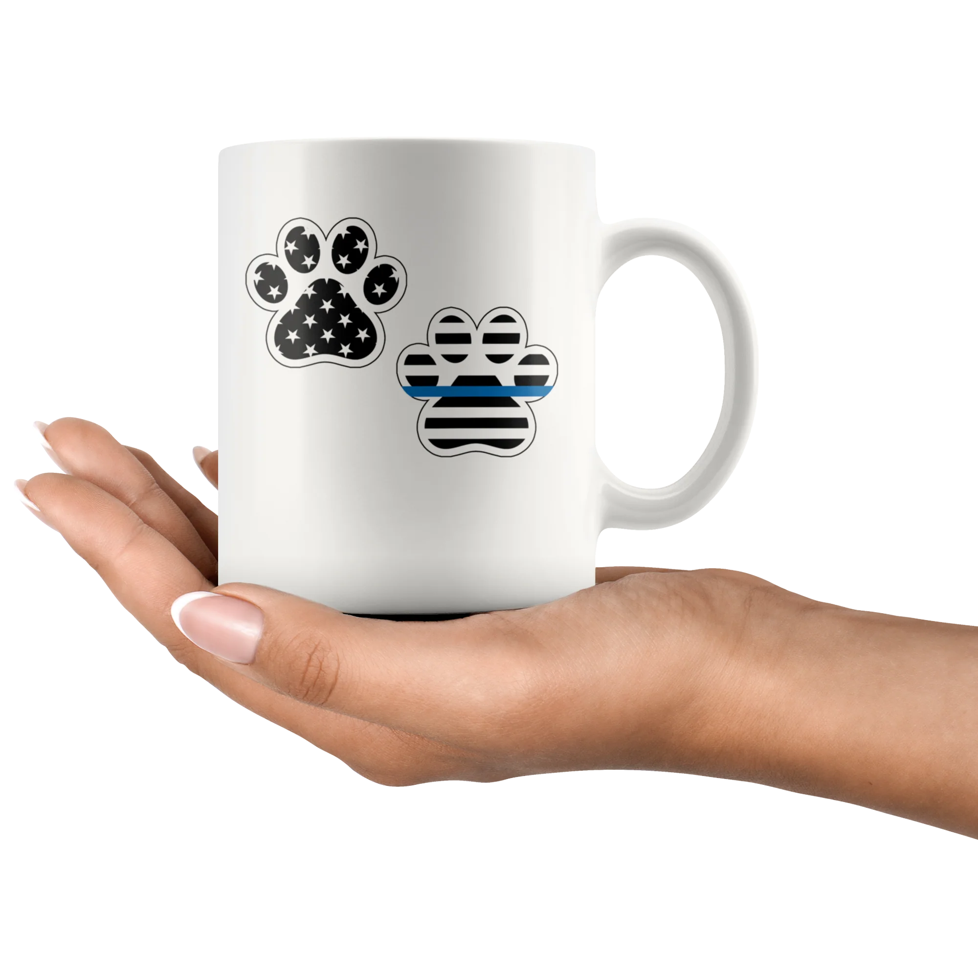 Patriot Paws Thin Blue Line Mug - White - Image 2