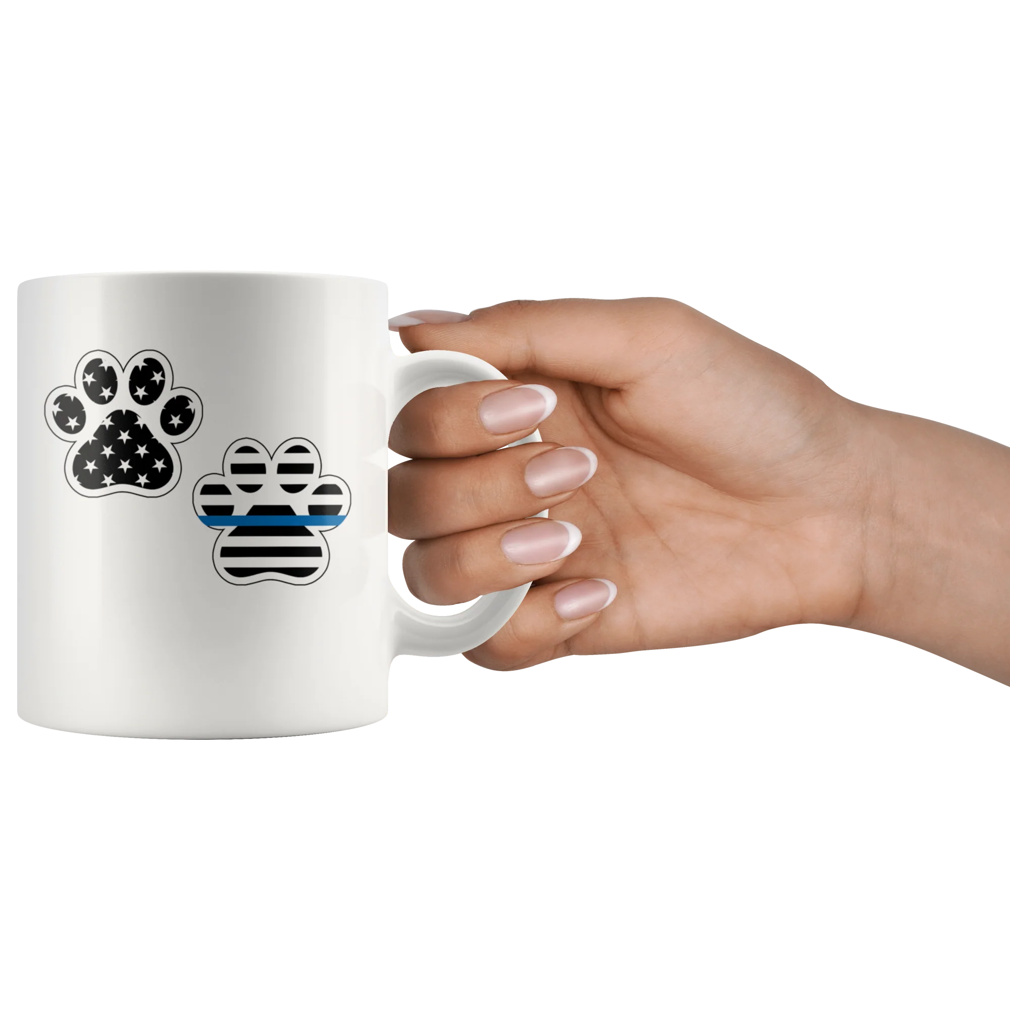 Patriot Paws Thin Blue Line Mug - White - Image 3