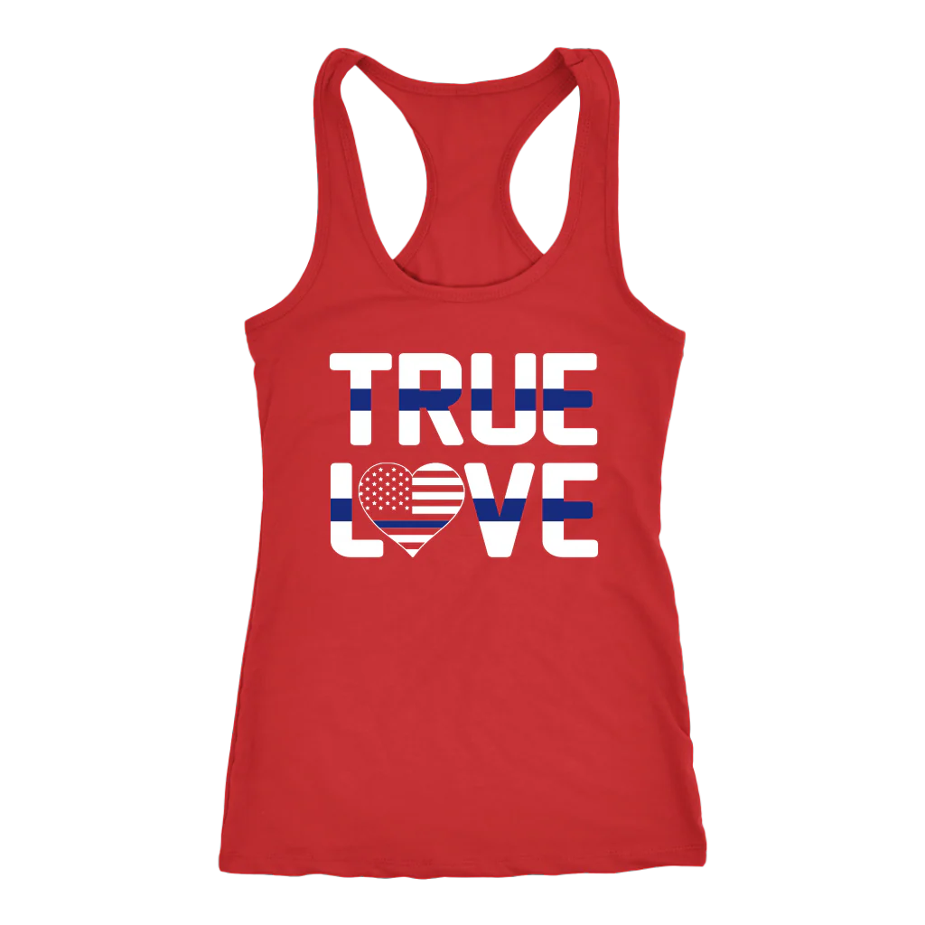 Women's Thin Blue Line Police True Love Tank Tops - Image 4