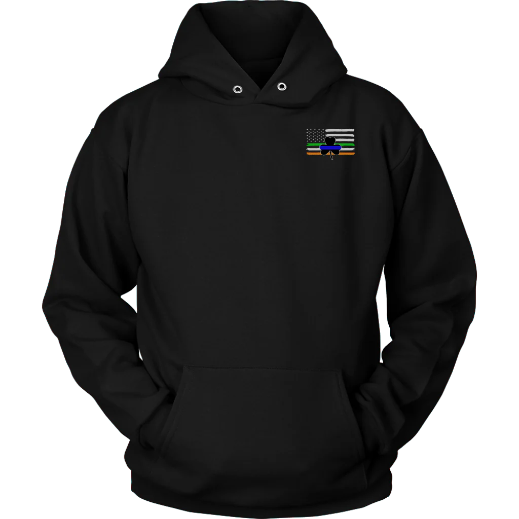Thin Blue Line Shamrock Distress Irish Flag Shirts & Hoodies - Image 15