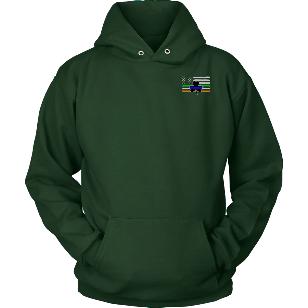Thin Blue Line Shamrock Distress Irish Flag Shirts & Hoodies - Image 17