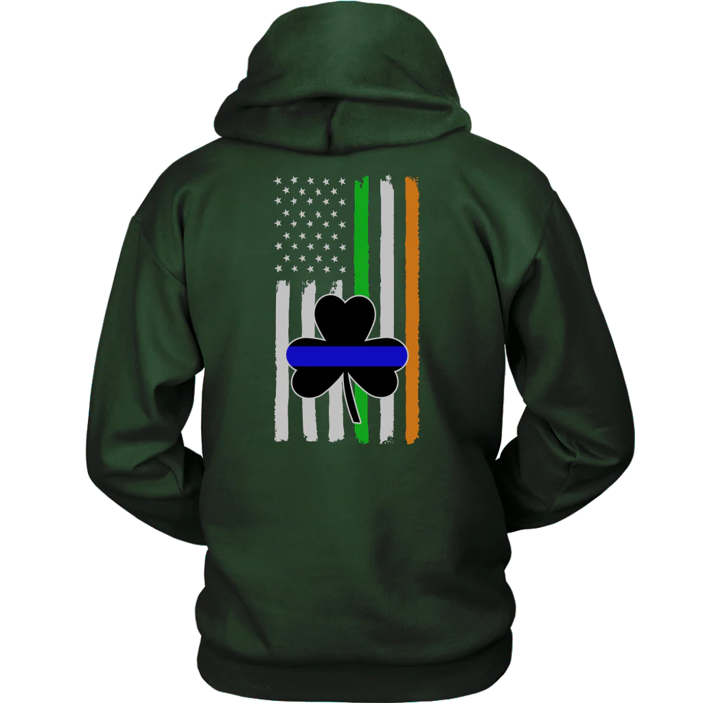 Thin Blue Line Shamrock Distress Irish Flag Shirts & Hoodies - Image 18