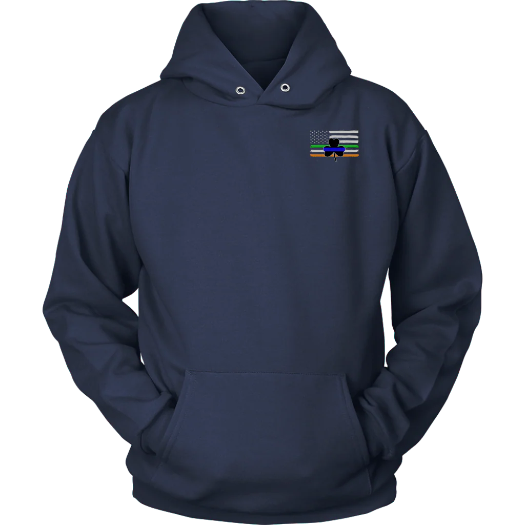 Thin Blue Line Shamrock Distress Irish Flag Shirts & Hoodies - Image 19