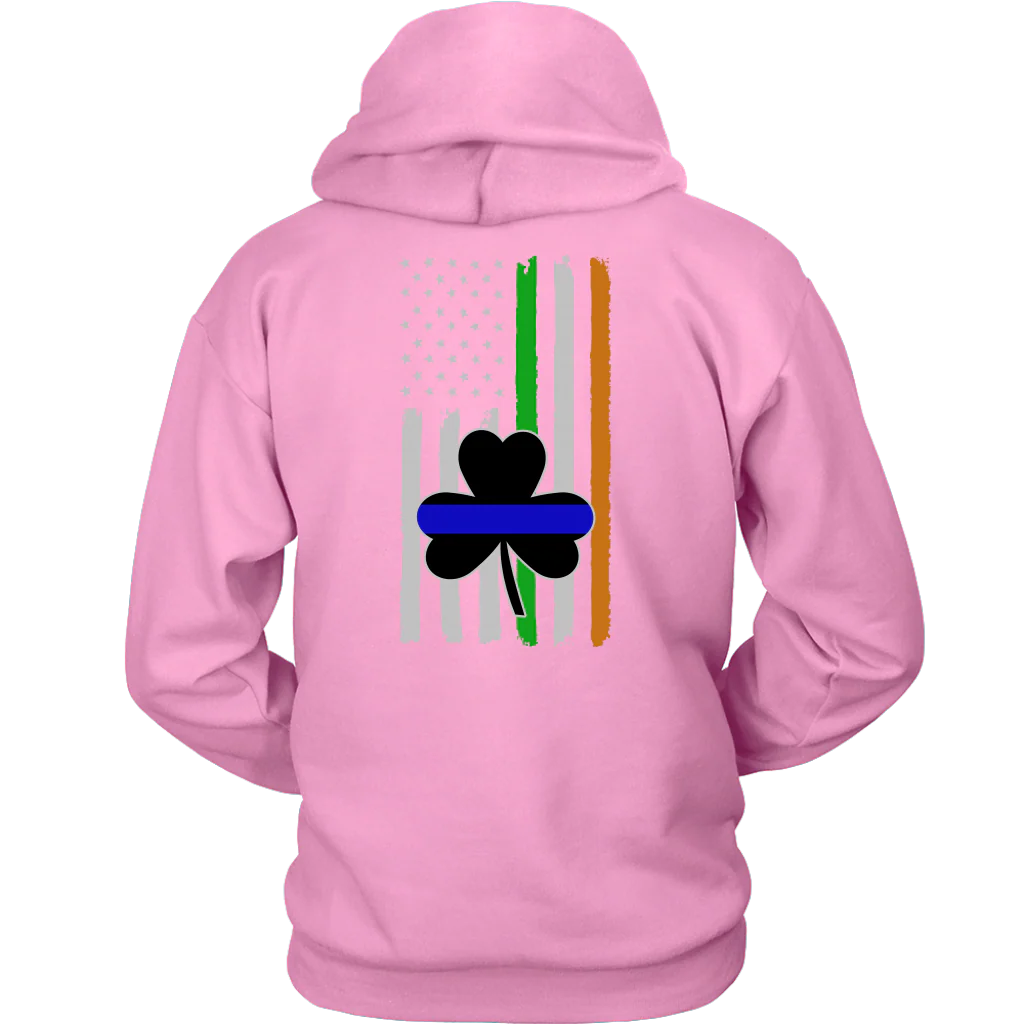 Thin Blue Line Shamrock Distress Irish Flag Shirts & Hoodies - Image 22