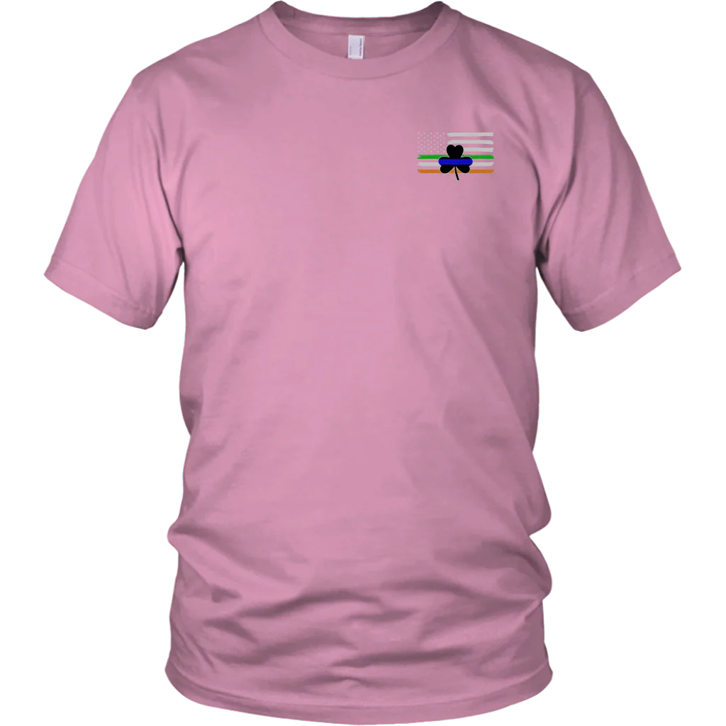 Thin Blue Line Shamrock Distress Irish Flag Shirts & Hoodies - Image 7