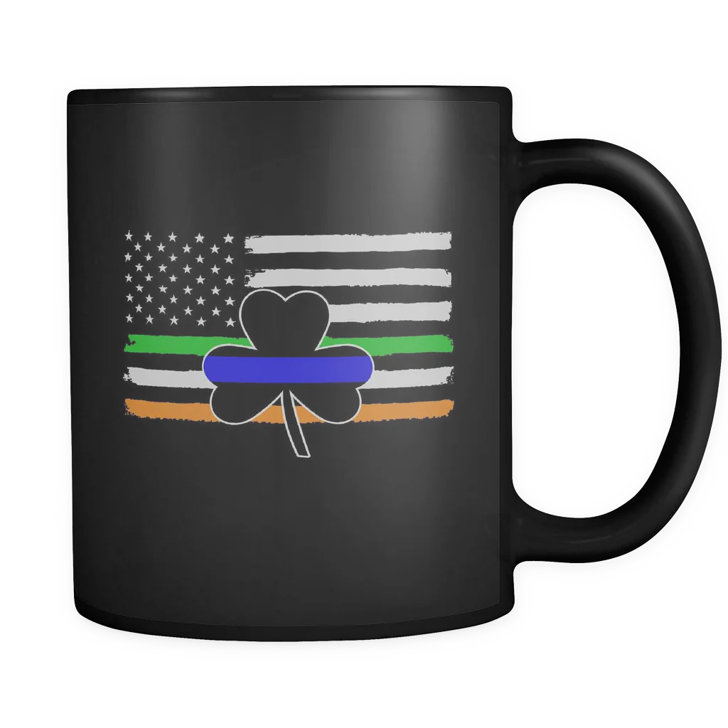 Thin Blue Line Shamrock & Irish Flag Mug - Image 2