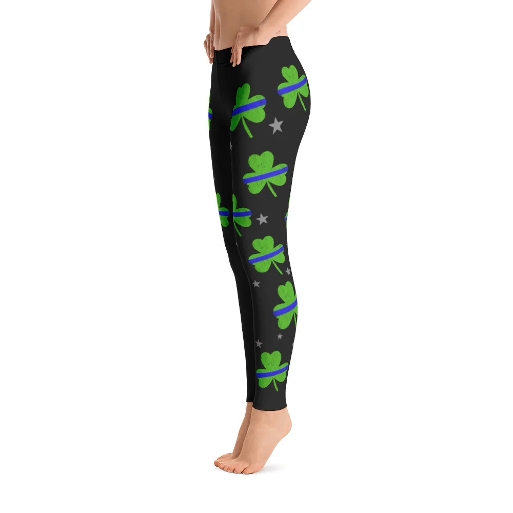 Thin Blue Line Shamrock Leggings - Image 3
