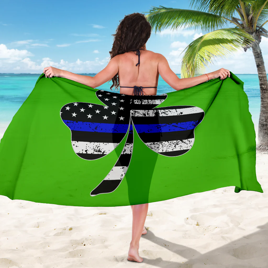 Thin Blue Line Shamrock Sarong - Image 5