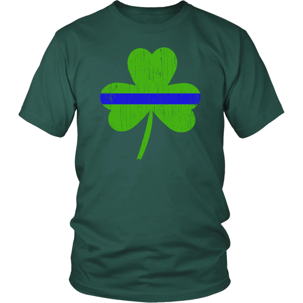 Thin Blue Line Shamrock Shirts & Hoodies - Image 3