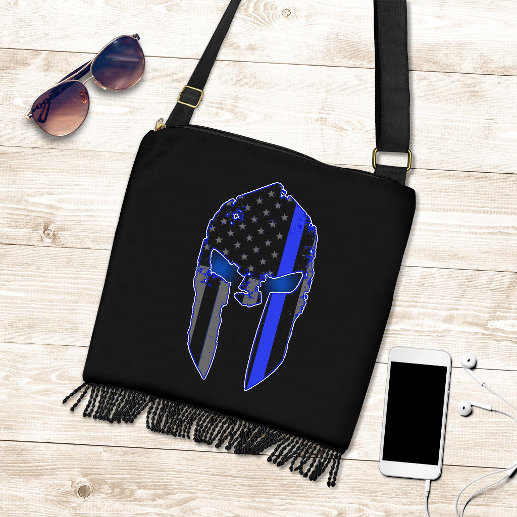 Thin Blue Line Spartan Boho HandBag - Image 3