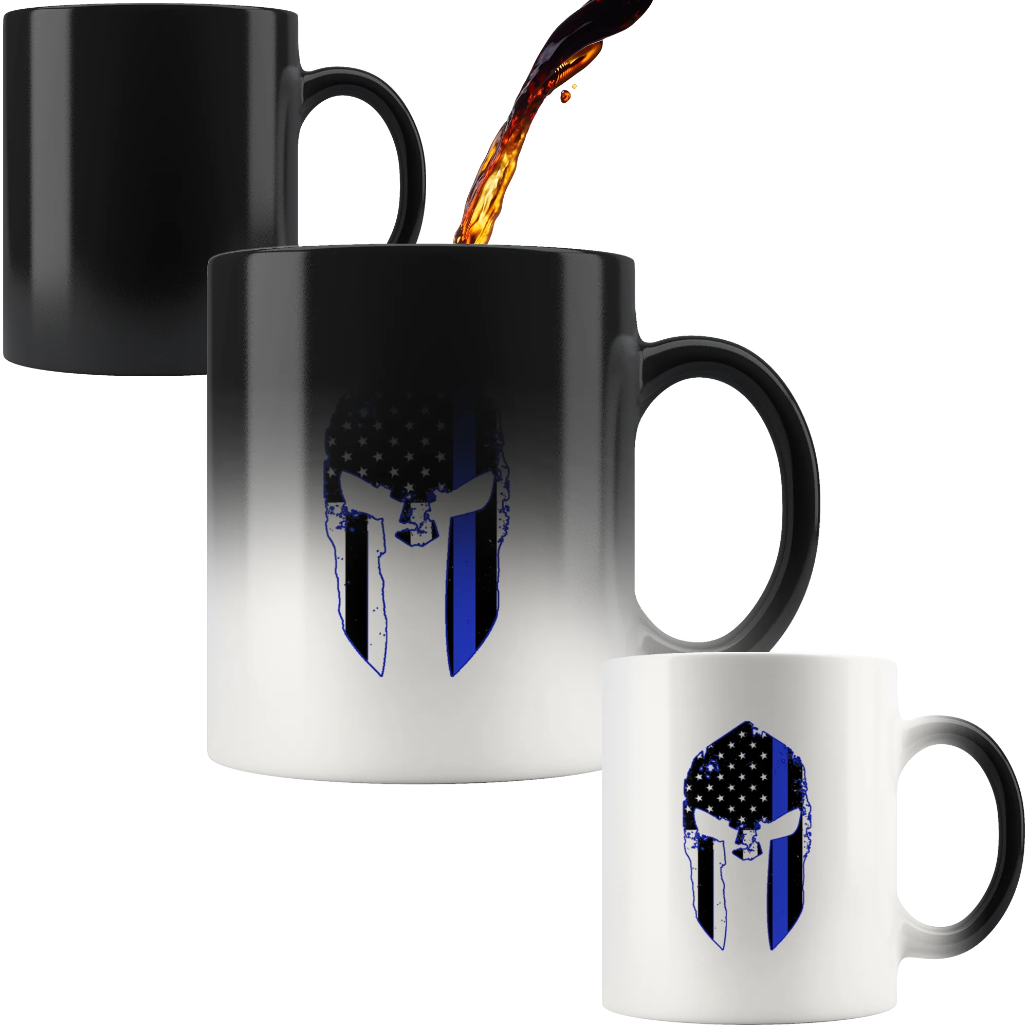 Thin Blue Line Spartan Color Changing Mug