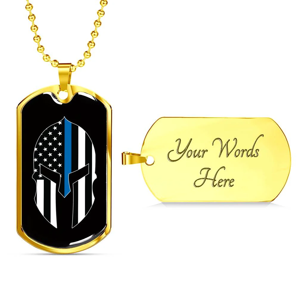 Thin Blue Line Spartan Dog Tag - Image 10