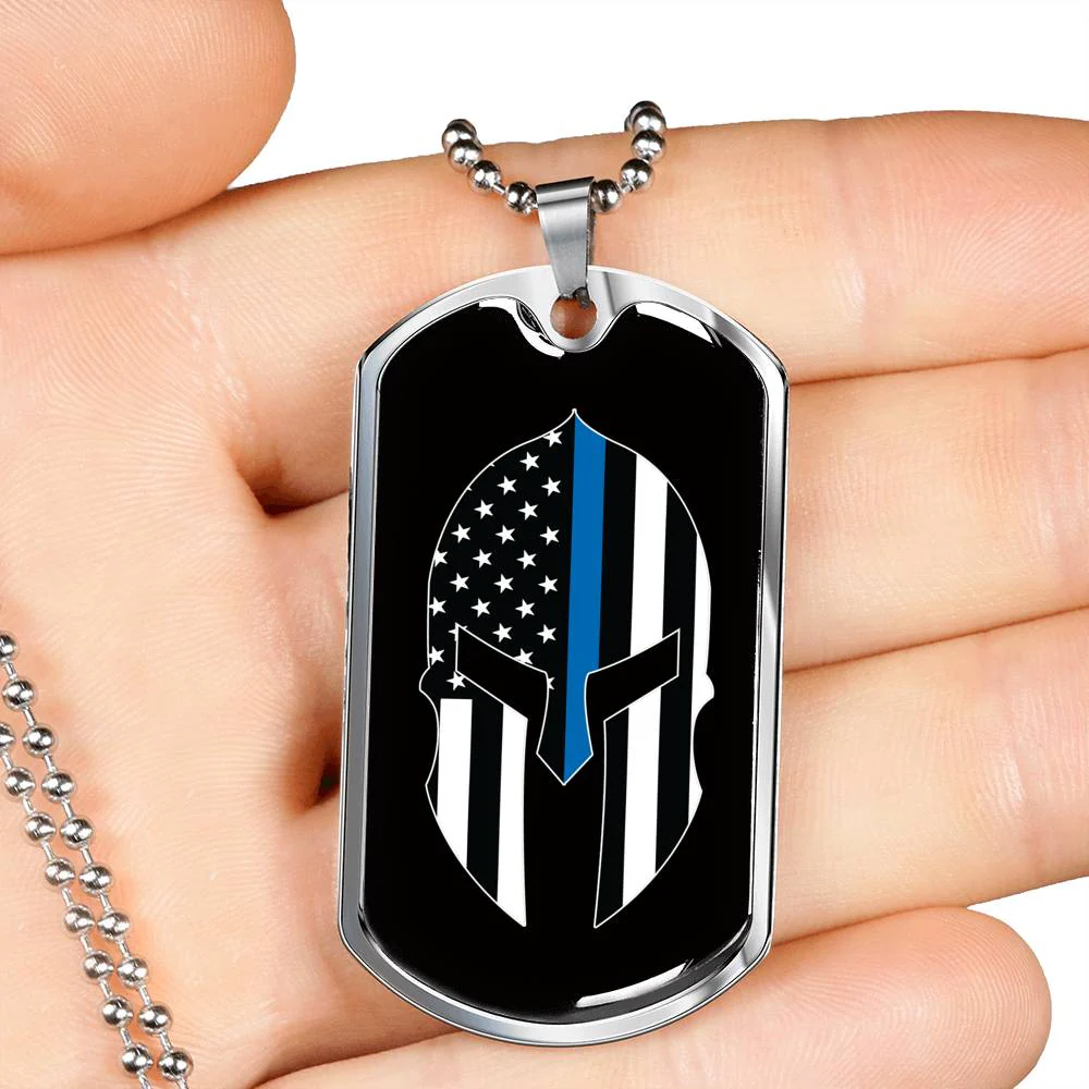 Thin Blue Line Spartan Dog Tag - Image 4