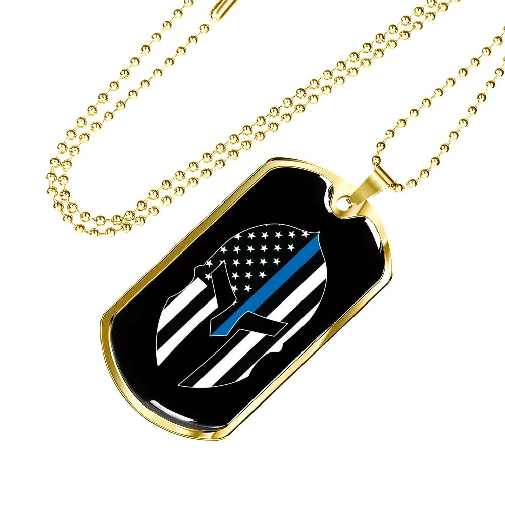 Thin Blue Line Spartan Dog Tag - Image 6