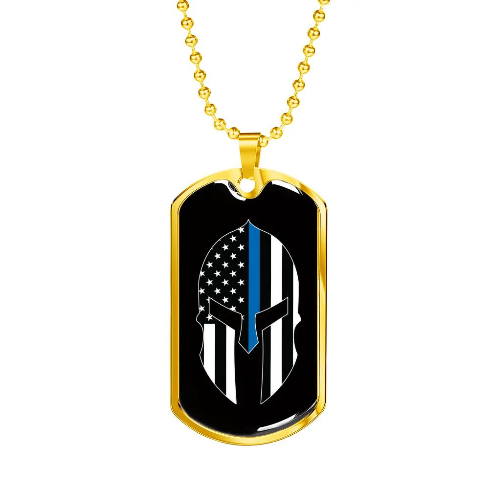 Thin Blue Line Spartan Dog Tag - Image 7