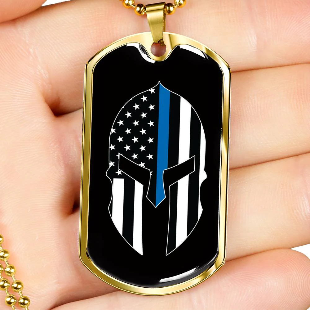 Thin Blue Line Spartan Dog Tag - Image 9