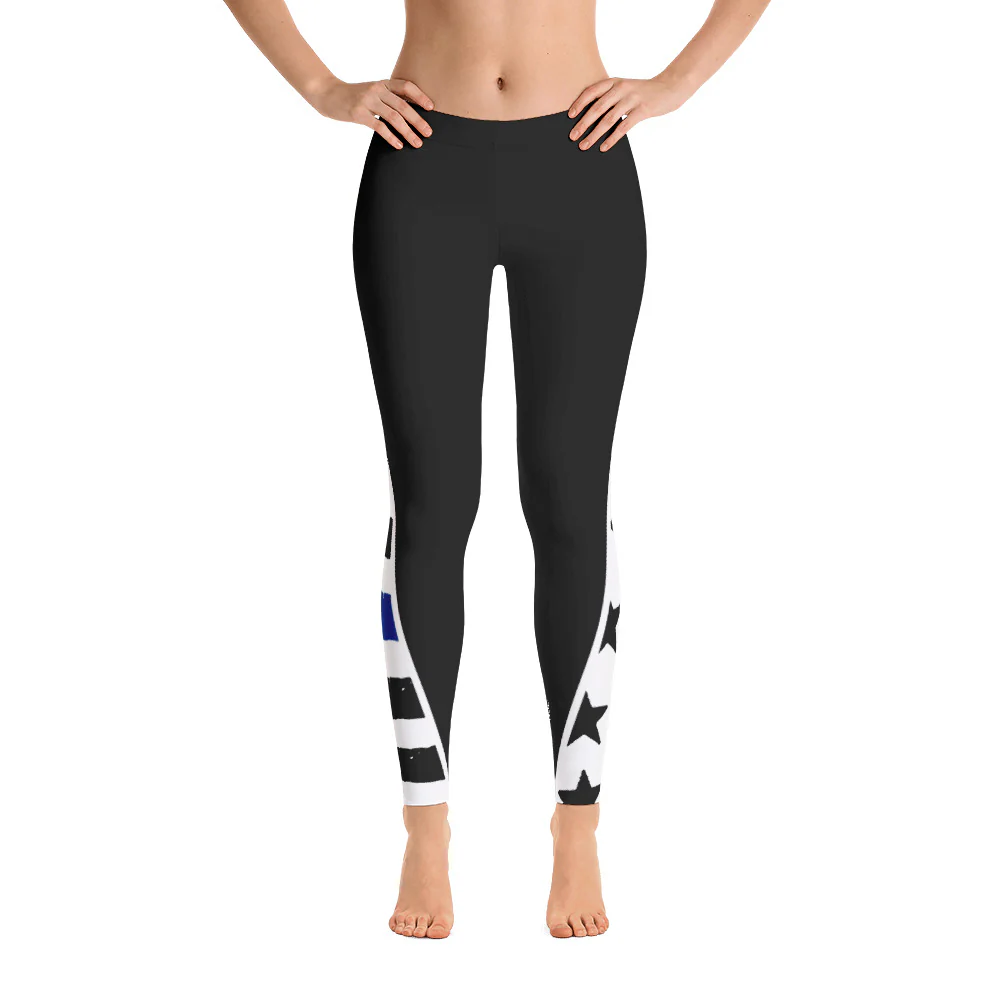 Thin Blue Line Stars and Stripes Below the Knees Leggings - Image 3