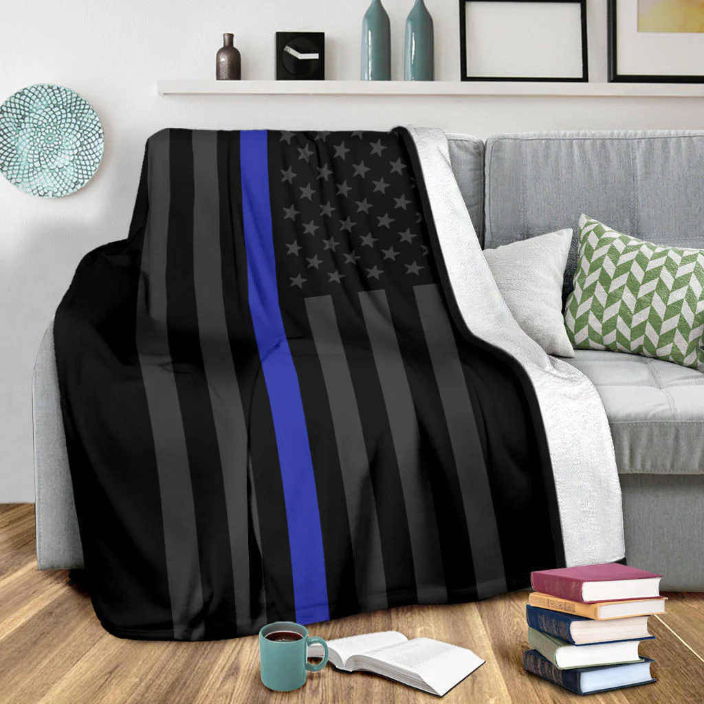 Thin Blue Line Usa Flag Blanket - Image 3