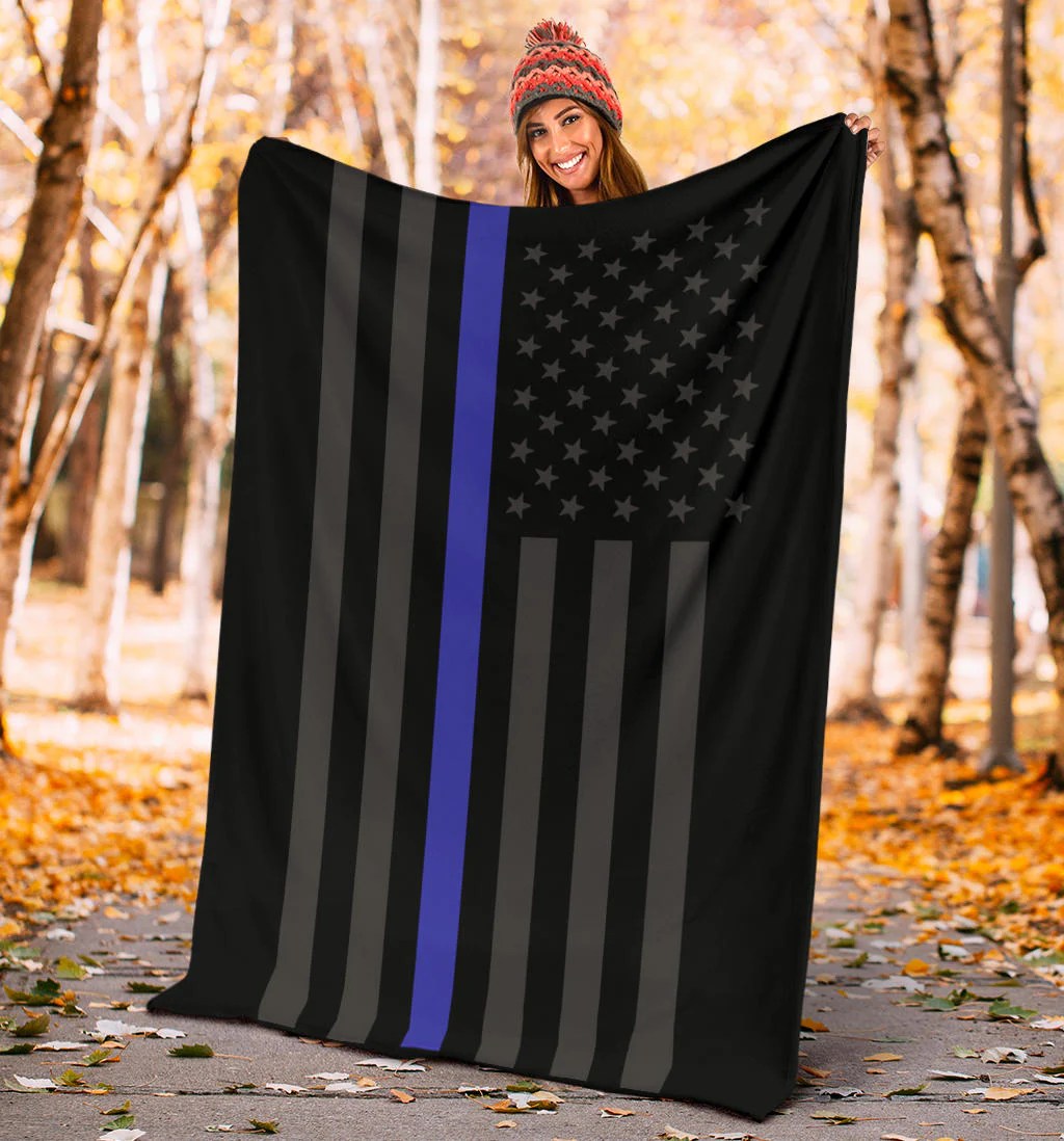 Thin Blue Line Usa Flag Blanket - Image 4