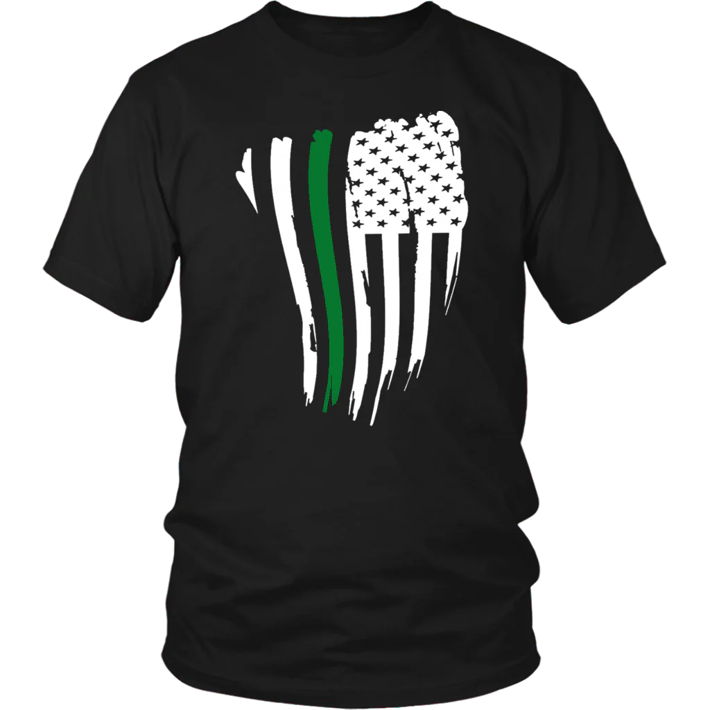 THIN GREEN LINE AMERICAN FLAG SHIRT