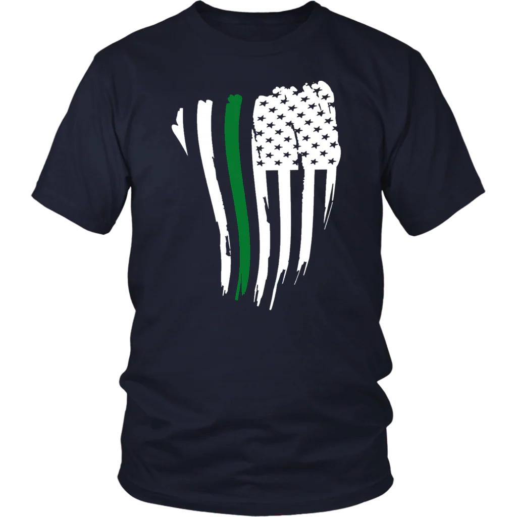 THIN GREEN LINE AMERICAN FLAG SHIRT - Image 3