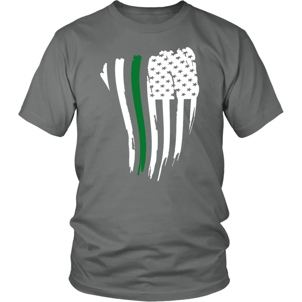 THIN GREEN LINE AMERICAN FLAG SHIRT - Image 4