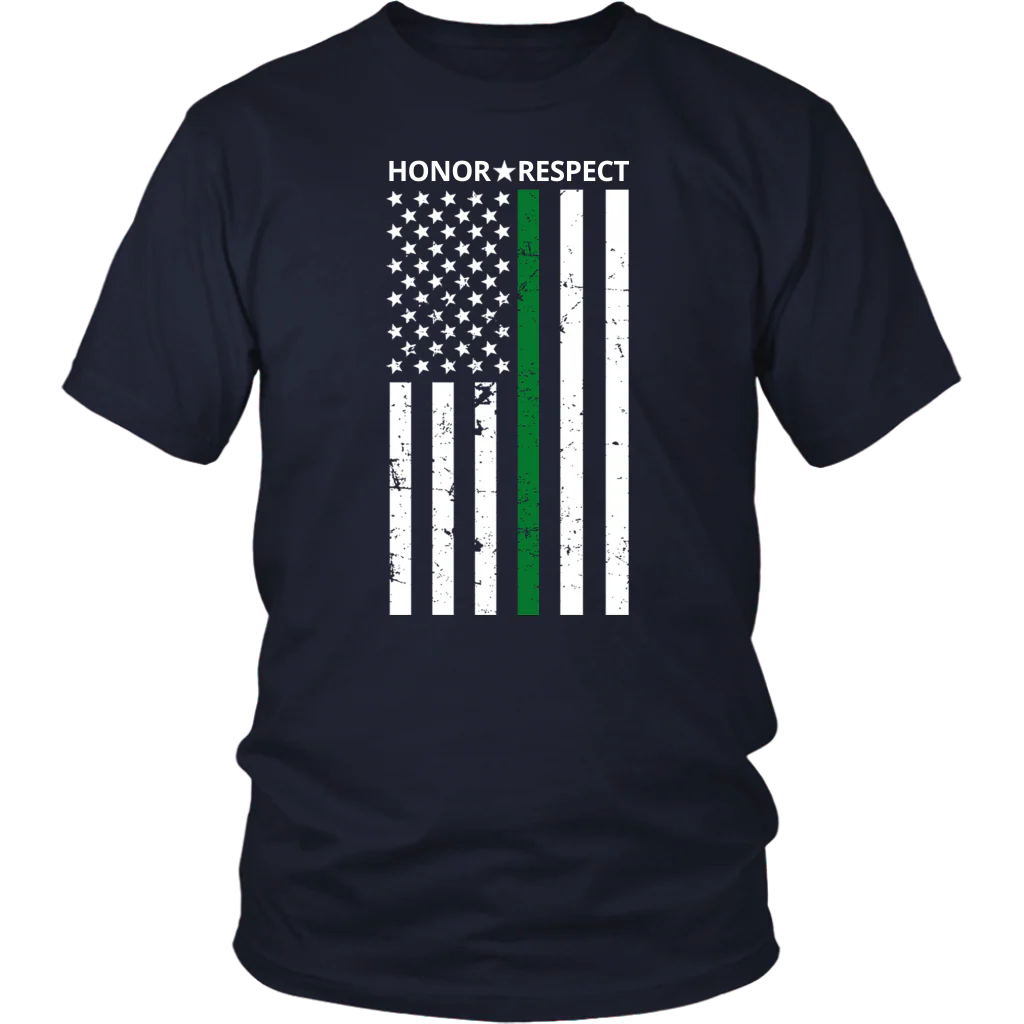 THIN GREEN LINE FLAG HONOR RESPECT SHIRTS AND HOODIES - Image 2
