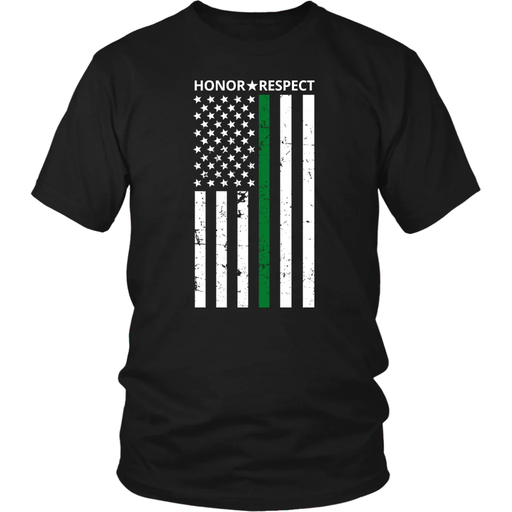 THIN GREEN LINE FLAG HONOR RESPECT SHIRTS AND HOODIES - Image 3