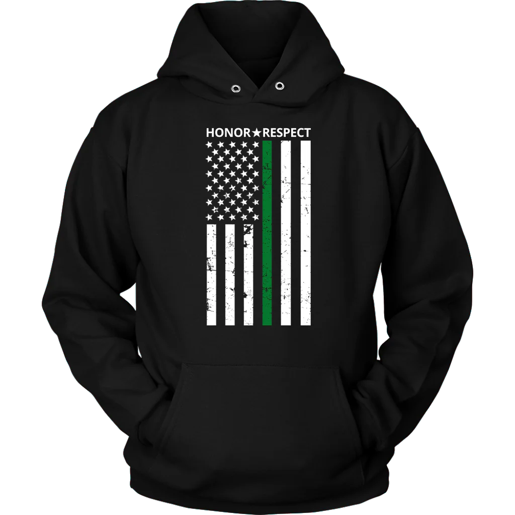 THIN GREEN LINE FLAG HONOR RESPECT SHIRTS AND HOODIES - Image 5