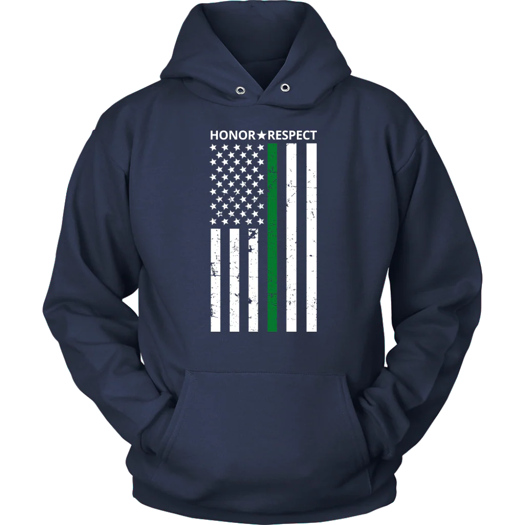THIN GREEN LINE FLAG HONOR RESPECT SHIRTS AND HOODIES - Image 6