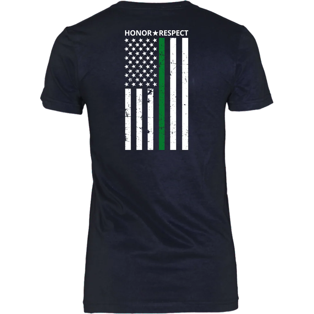 THIN GREEN LINE FLAG HONOR RESPECT SHIRTS AND HOODIES - Back design - Image 11