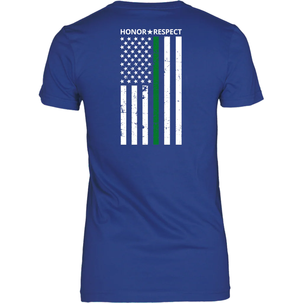 THIN GREEN LINE FLAG HONOR RESPECT SHIRTS AND HOODIES - Back design - Image 9