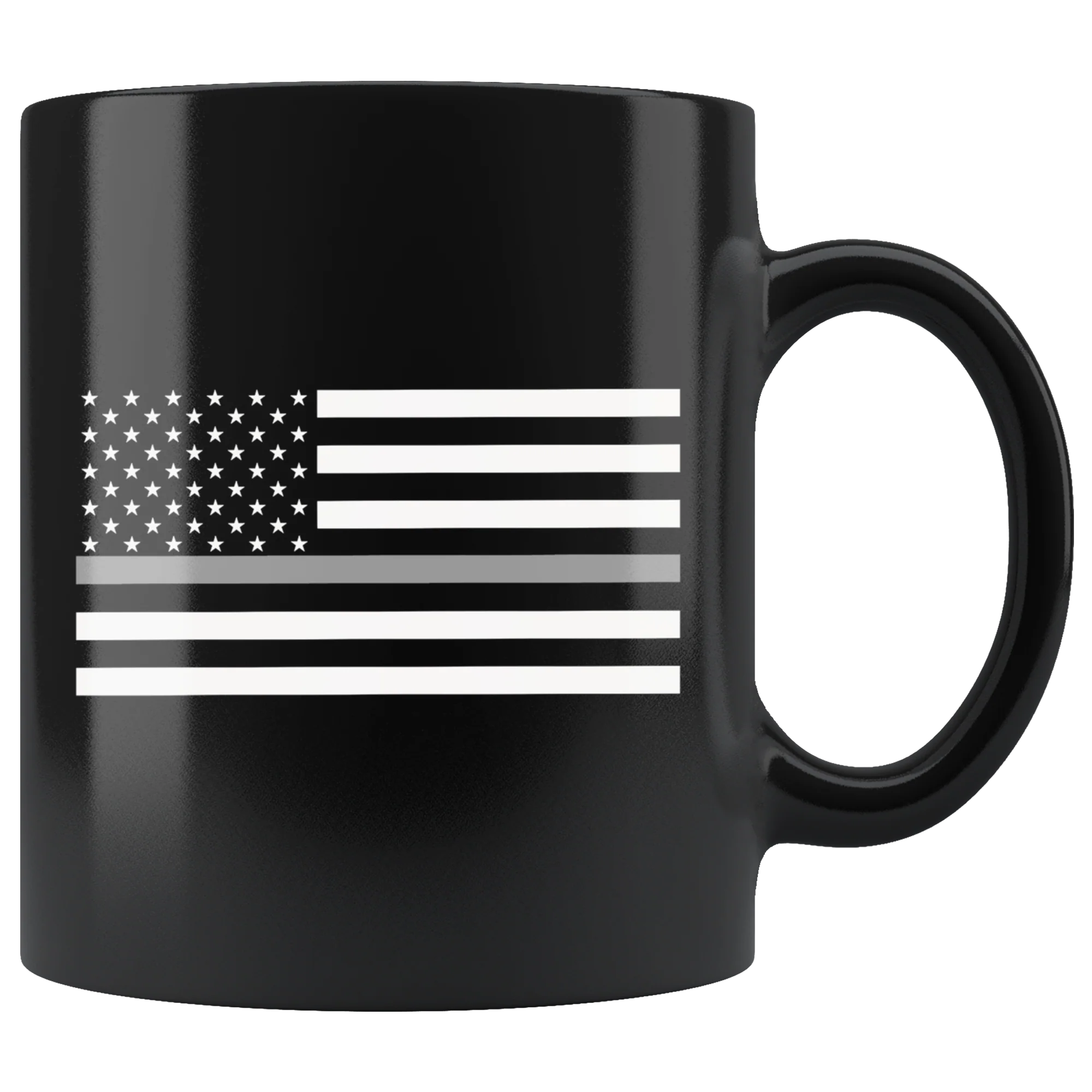 Thin Silver Line American Flag Mug