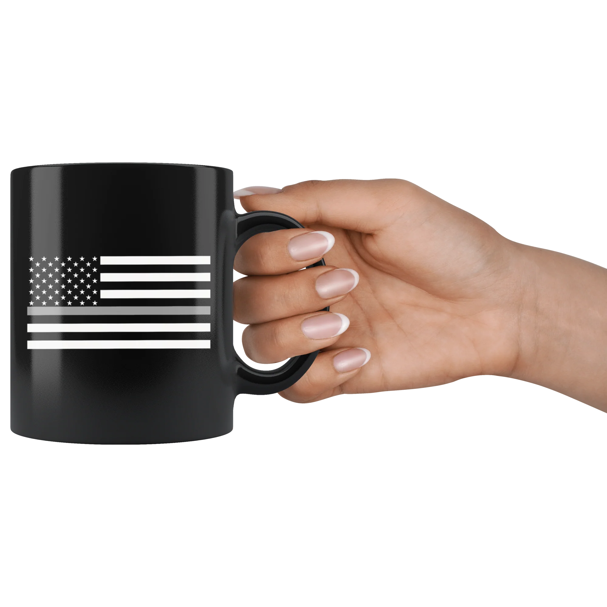 Thin Silver Line American Flag Mug - Image 3