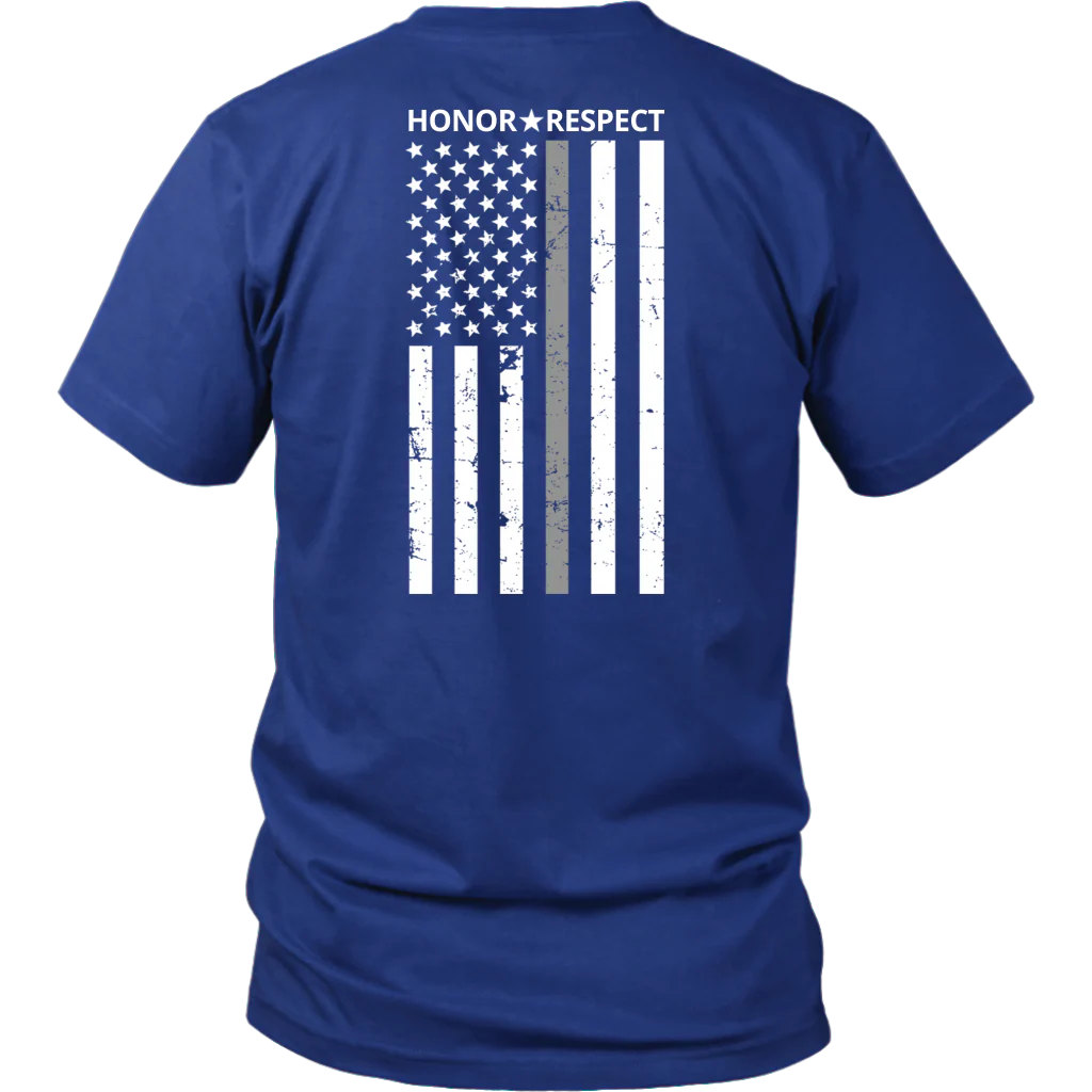THIN SILVER LINE FLAG HONOR RESPECT SHIRTS AND HOODIES
