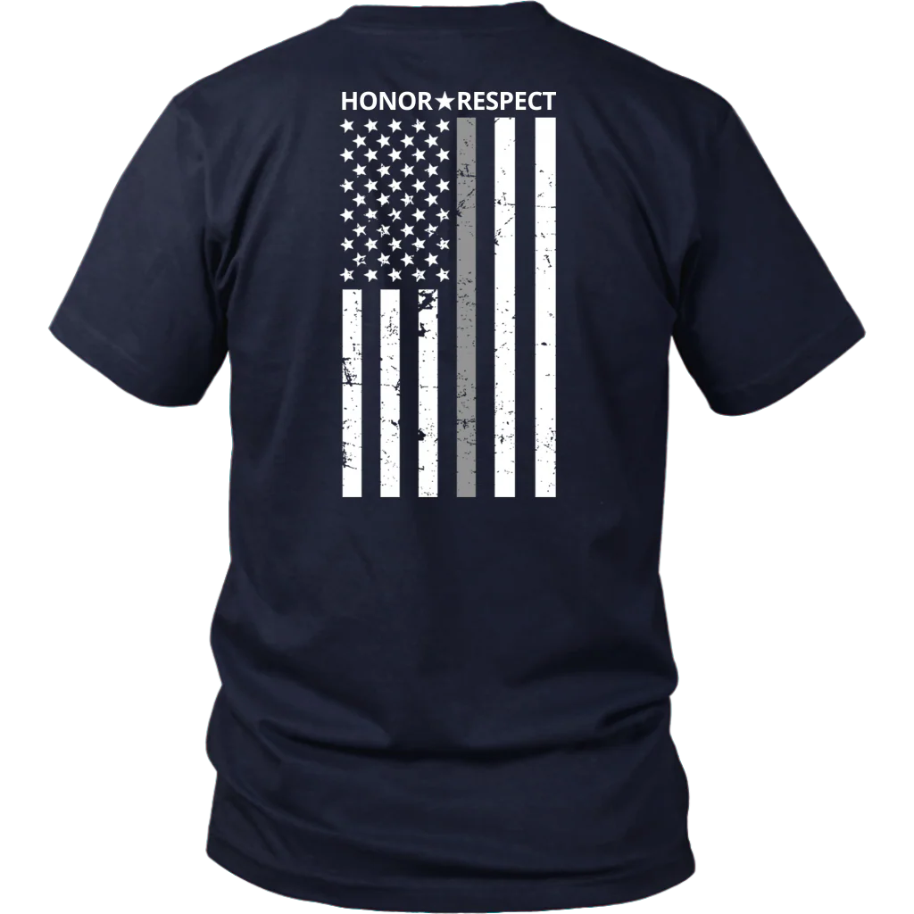 THIN SILVER LINE FLAG HONOR RESPECT SHIRTS AND HOODIES - Image 2